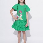 Vero Moda Floral Print Flutter Sleeve Drop-Waist Dress