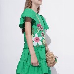 Vero Moda Floral Print Flutter Sleeve Drop-Waist Dress