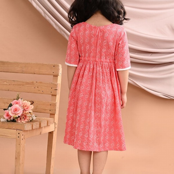 Sangria Girls Printed Cotton A-Line Dress