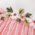 BAESD Flutter Sleeve Net Puff Sleeves Fit & Flare Dress