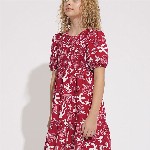 Vero Moda Girls Print Puff Sleeve Fit & Flare Dress