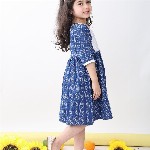 Sangria Girls Printed Cotton Knee Length Dresses
