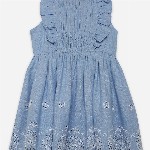 Ed-a-Mamma Girls Schiffli Embroidered Fit & Flare Dress