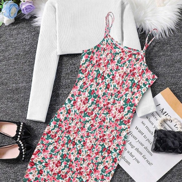 BAESD Girls Floral Printed Crepe Sheath Dress