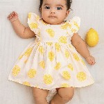 Somersault Girls Lemon Slice Printed Fit & Flare Dress