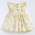 Somersault Girls Lemon Slice Printed Fit & Flare Dress