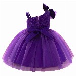 Miss & Chief Embellished Embroidered One Shoulder Net A-Line Dress