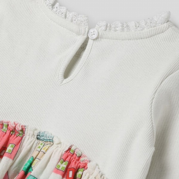 Somersault Girls Round Neck Conversational Printed Cotton Fit & Flare Dress