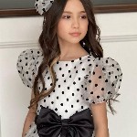 BAESD Polka Dot Printed Fit & Flare Dress