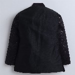 FOURFOLDS Boys Embellished Sequinned Mandarin collar Bandhgala Blazer With Trouser