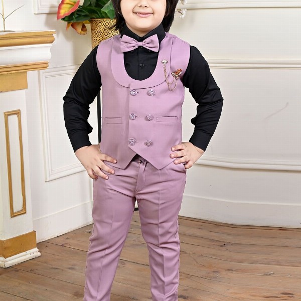 BT DEZINES Boys Double-Breasted Three-Piece Suit