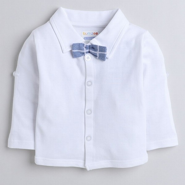 BUMZEE Infant Boys Pure Cotton Shirt With Shorts & Waistcoat