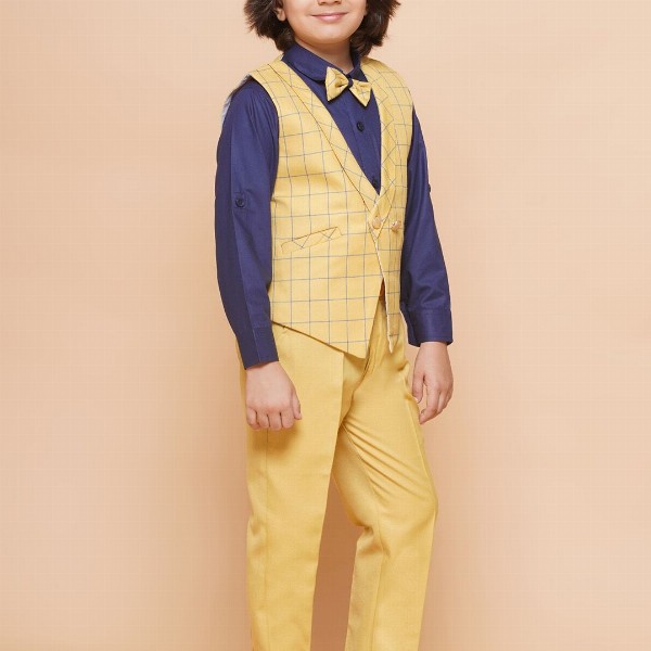 Aj DEZInES Boys 2-Piece Checked Suit Set