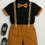 TOGEPI Boys Pure Cotton Shirt with Shorts