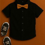 TOGEPI Boys Pure Cotton Shirt with Shorts