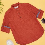 Pantaloons Junior Boys Mandarin Collar Solid Party Shirt
