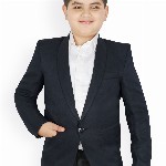 SG YUVRAJ Boys Navy-Blue Solid Regular-Fit Single-Breasted Blazer