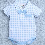 BUMZEE Boys Checked Pure Cotton Leotard With Shorts