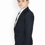SG YUVRAJ Boys Navy-Blue Solid Regular-Fit Single-Breasted Blazer