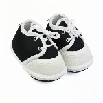 Neska Moda 3 To 12 Months Baby Boys & Baby Girls Cute Soft Cotton Pre-Walker Lace Plain Booties (Toe to Heel Length - 12 cm, Black:White)