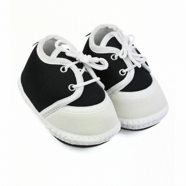 Neska Moda 3 To 12 Months Baby Boys & Baby Girls Cute Soft Cotton Pre-Walker Lace Plain Booties (Toe to Heel Length - 12 cm, Black:White)