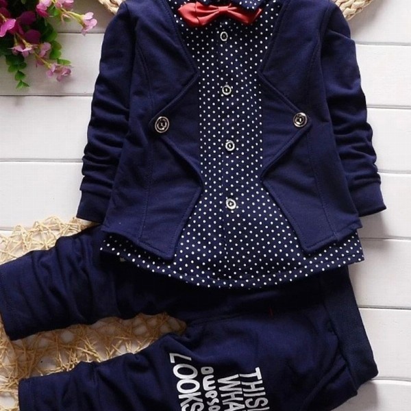 Hikuj Boys 2-Piece Blazer-Attached-Shirt with Trousers