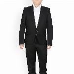 SG YUVRAJ Boys Black Solid Party Tuxedo Blazer