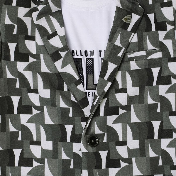 CAVIO Boys Printed Pure Cotton Single Breasted Blazer With T-Shirt