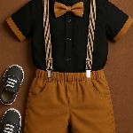 STINITY Black Pure Cotton Clothing Set