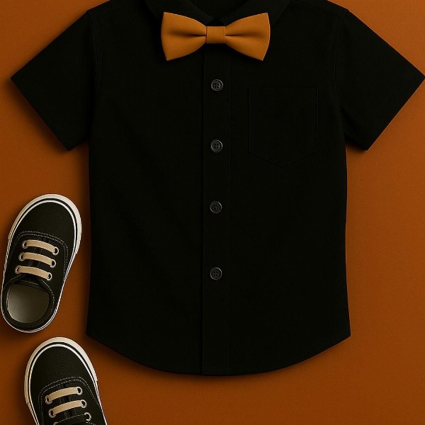 STINITY Black Pure Cotton Clothing Set