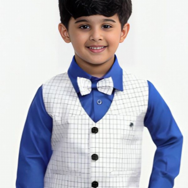 Go Berry Boys Checked Single-Breasted 3-Piece Suits