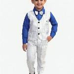 Go Berry Boys Checked Single-Breasted 3-Piece Suits