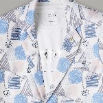 CAVIO Boys Printed Pure Cotton Single Breasted Blazer With T-Shirt