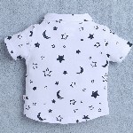 BUMZEE Boys Printed Pure Cotton Shirt with Short Set With Bow Suspender & Cap