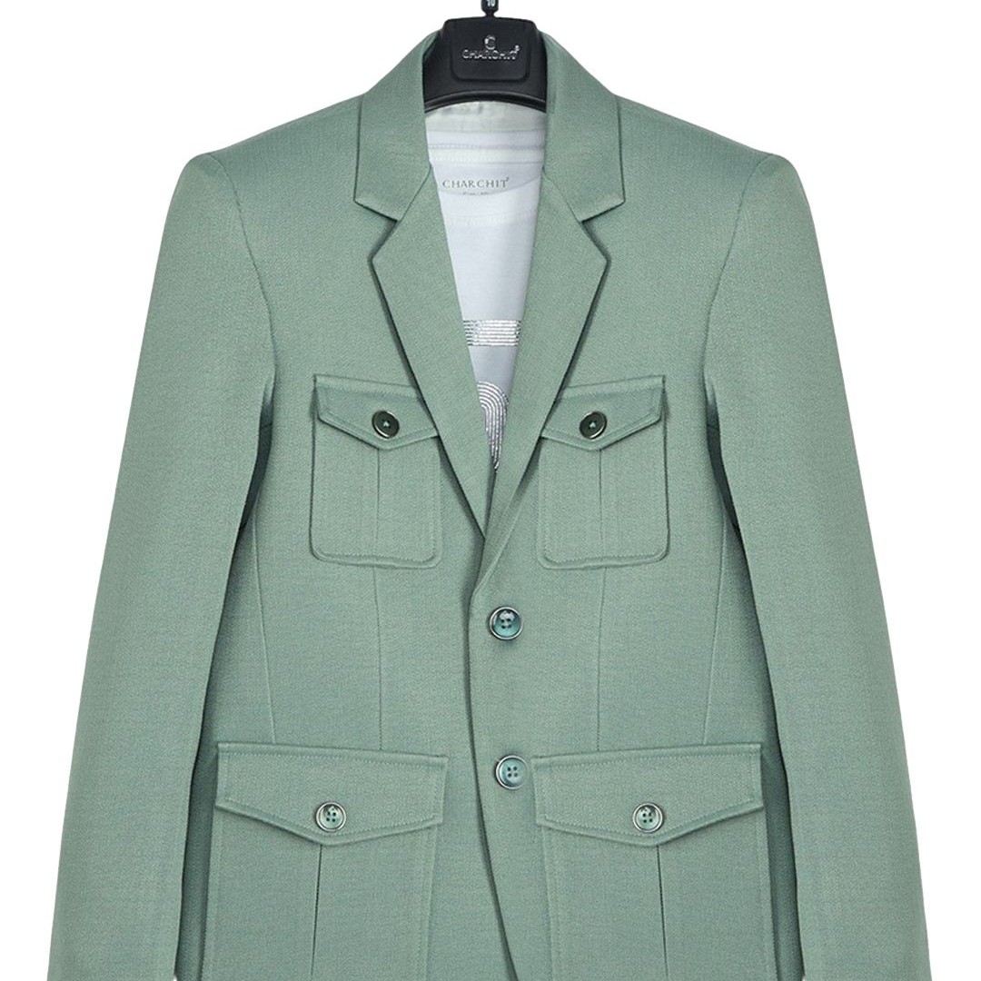 CHARCHIT Boys Full Sleeves Blazers With T-Shirt
