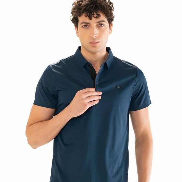 STRCH Men Anti Odour Solid Polo Collar T-shirt