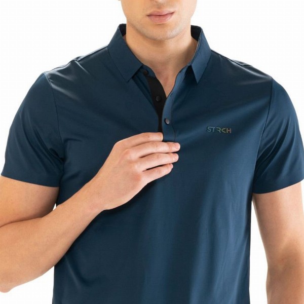 STRCH Men Anti Odour Solid Polo Collar T-shirt
