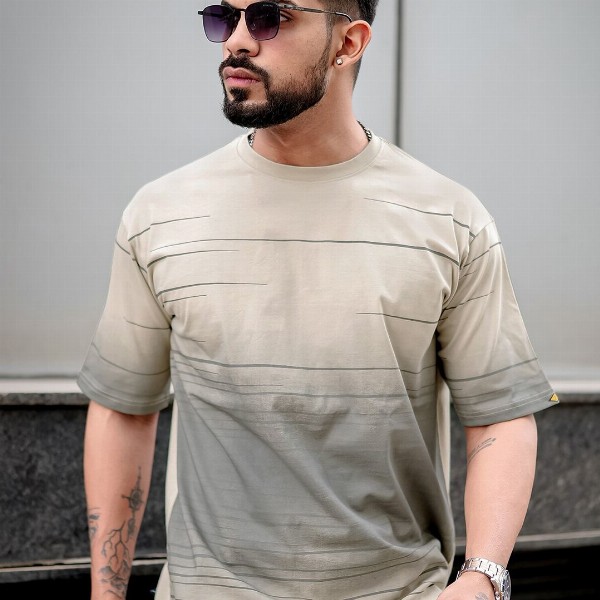 Maniac Striped Round Neck T-shirt