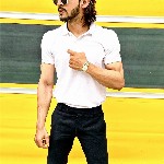 Roadster Men White Polo Collar Cotton Pure Cotton T-shirt