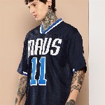 NBA Typography Printed Drop-Shoulder Sleeves Football T-Shirt