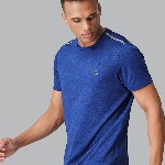 U.S. Polo Assn. Men Melange Blue Solid Athleisure Lounge T-shirt