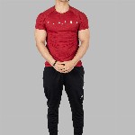 FUAARK Slim Fit Typography Printed Raglan Sleeves Anti Odour Gym T-shirt