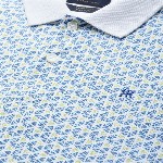 Raymond Men Blue & White Printed Polo Collar T-shirt
