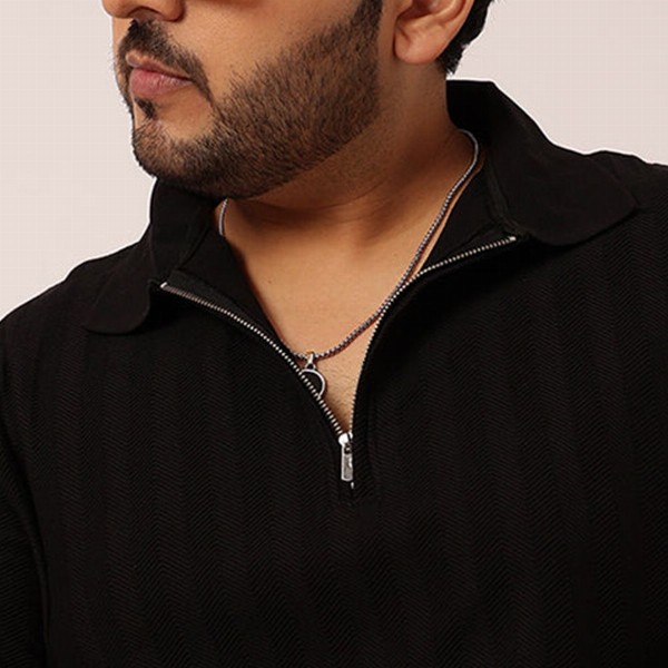 Toodle Plus Plus size zipper polo men t-shirt