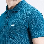 Crocodile Men Solid Polo Collar Cotton T-shirt