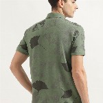 United Colors of Benetton Men Floral Printed Polo Collar Cotton T-shirt