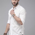 Roadster Men White Classic Regular Fit Cotton Casual Shirt