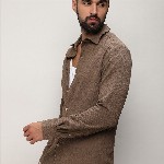 Campus Sutra Classic Self Design Spread Collar Casual Shirt