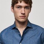 MANGO MAN Chambray Pure Cotton Shirt