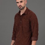 HERE&NOW Slim Fit Long Sleeves Spread Collar Casual Shirt